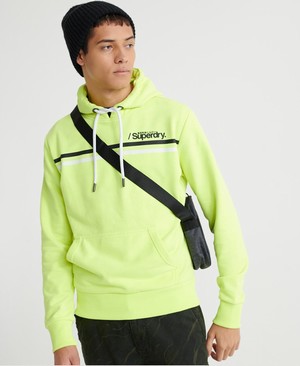 Superdry Core Logo Sport Stripe Loopback Férfi Kapucnis Pulóver Sárga | IXVFE9751